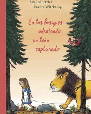 En los bosques adentrado, un león capturado
